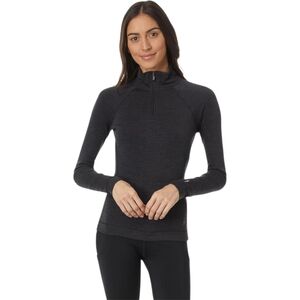 Smartwool Classic Base Layer 1/2 Zip Pullover in Black XS